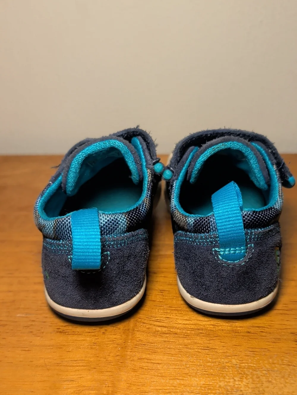 PLAE Kids TY Sneaker Shoes Blue Green Camo Hook & Loop Toddler Boys Size 9.5